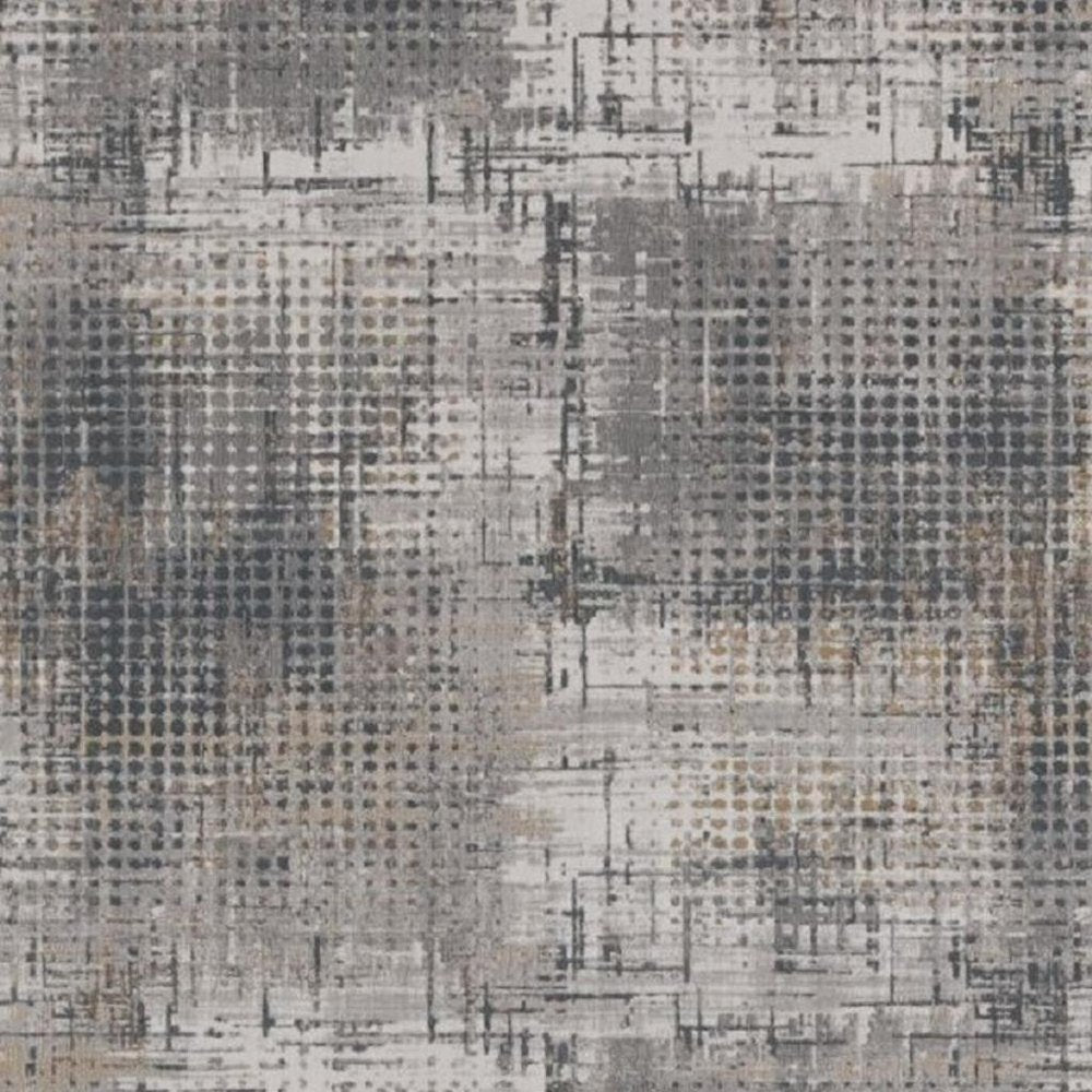 3' X 5' Ivory Navy and Gray Abstract Area Rug