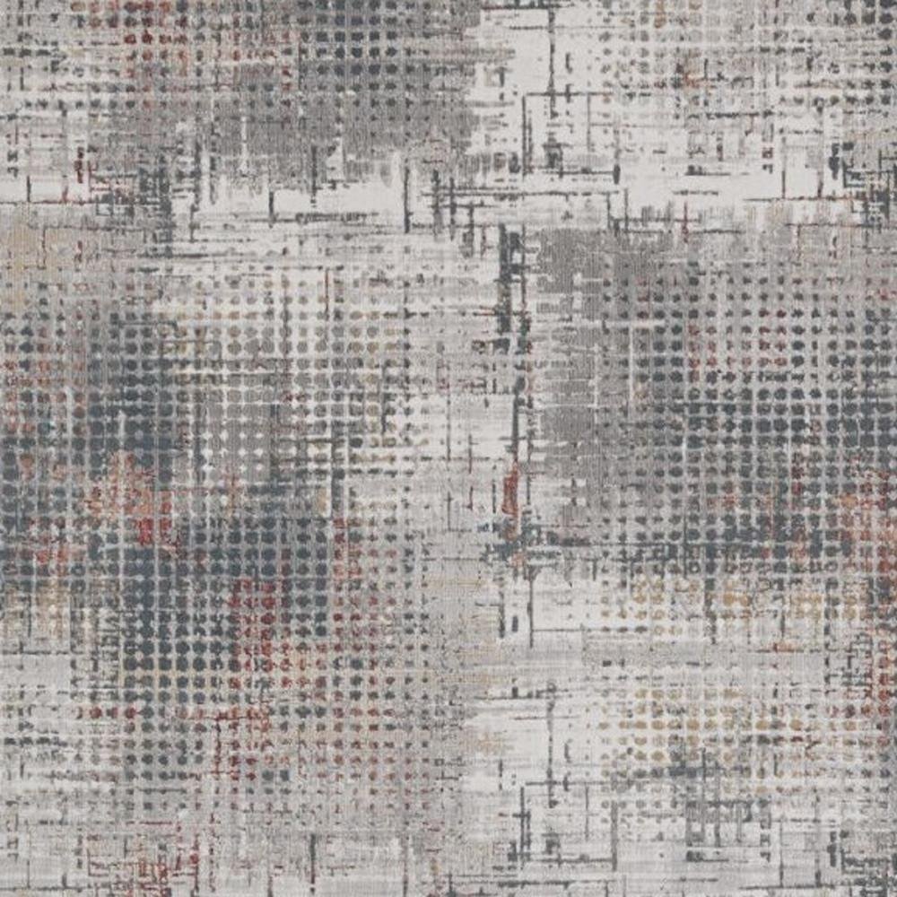 8' X 11' Ivory And Gray Abstract Area Rug