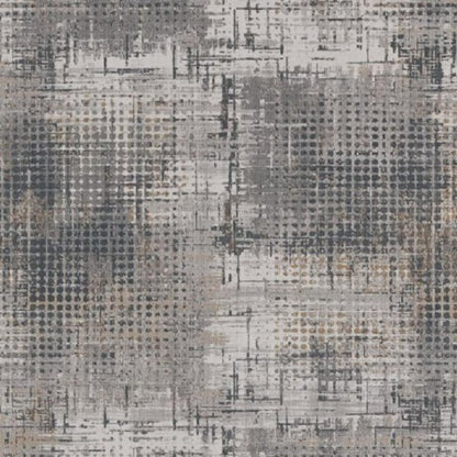 8' X 11' Ivory And Gray Abstract Area Rug