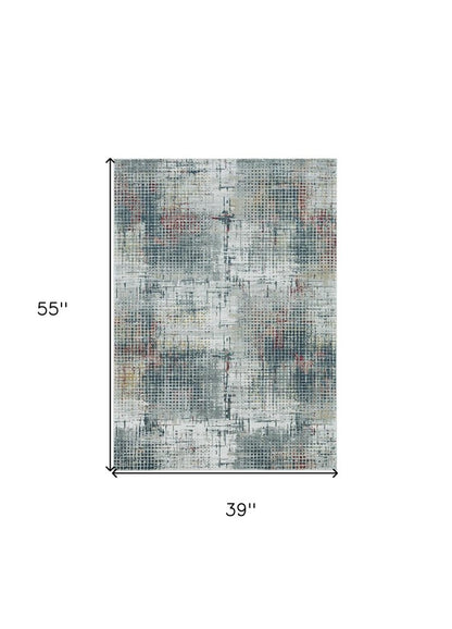 10' X 13' Ivory Gray and Gold Abstract Area Rug