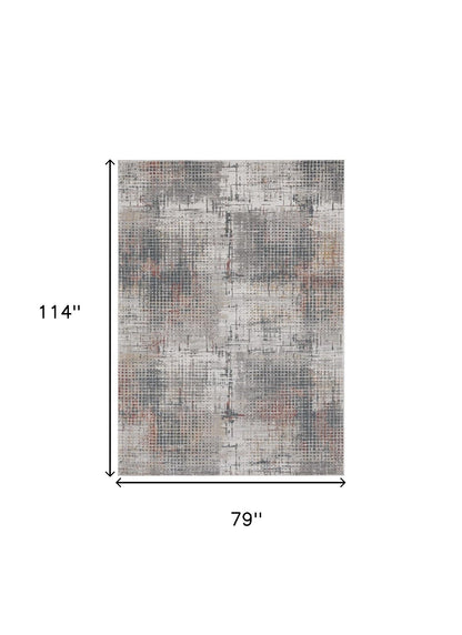 3' X 5' Gray Abstract Area Rug