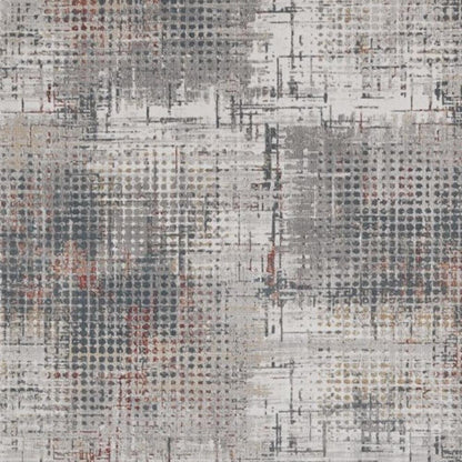 8' X 11' Ivory Gray And Gold Abstract Area Rug