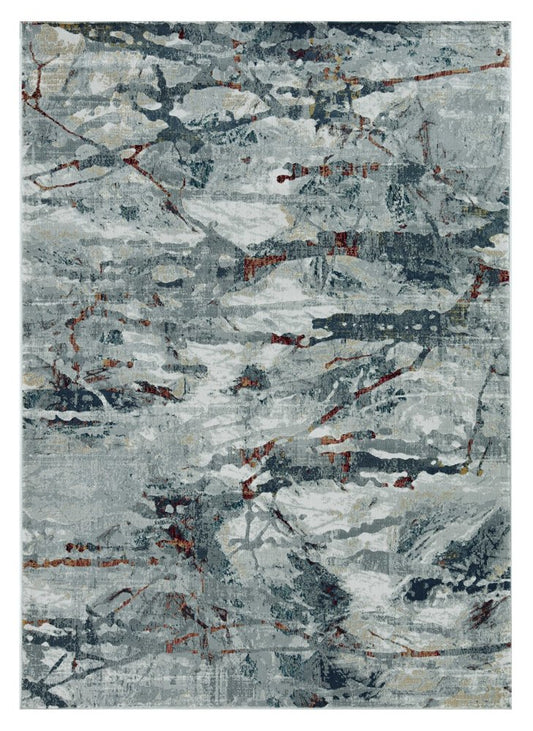 10' X 13' Gray And Beige Abstract Area Rug