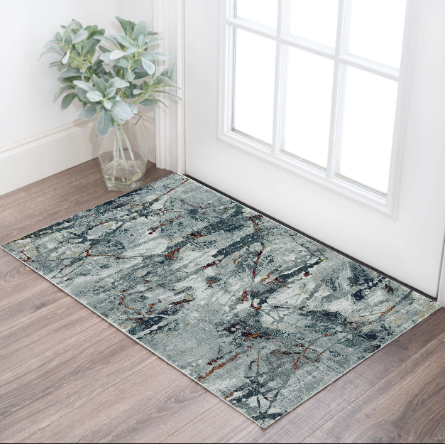 7' X 10' Gray Abstract Area Rug