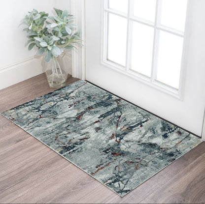 10' X 13' Gray And Beige Abstract Area Rug