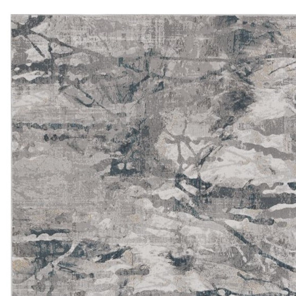 7' X 10' Gray Abstract Area Rug