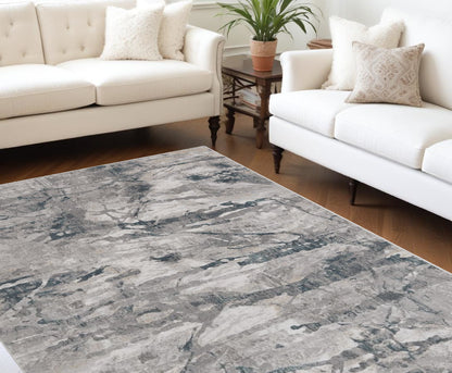 7' X 10' Gray Abstract Area Rug