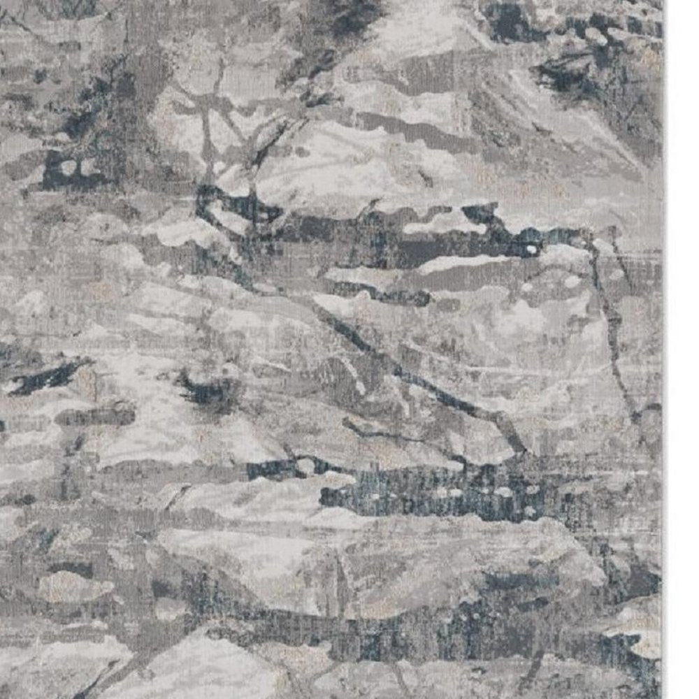 10' X 13' Gray And Beige Abstract Area Rug