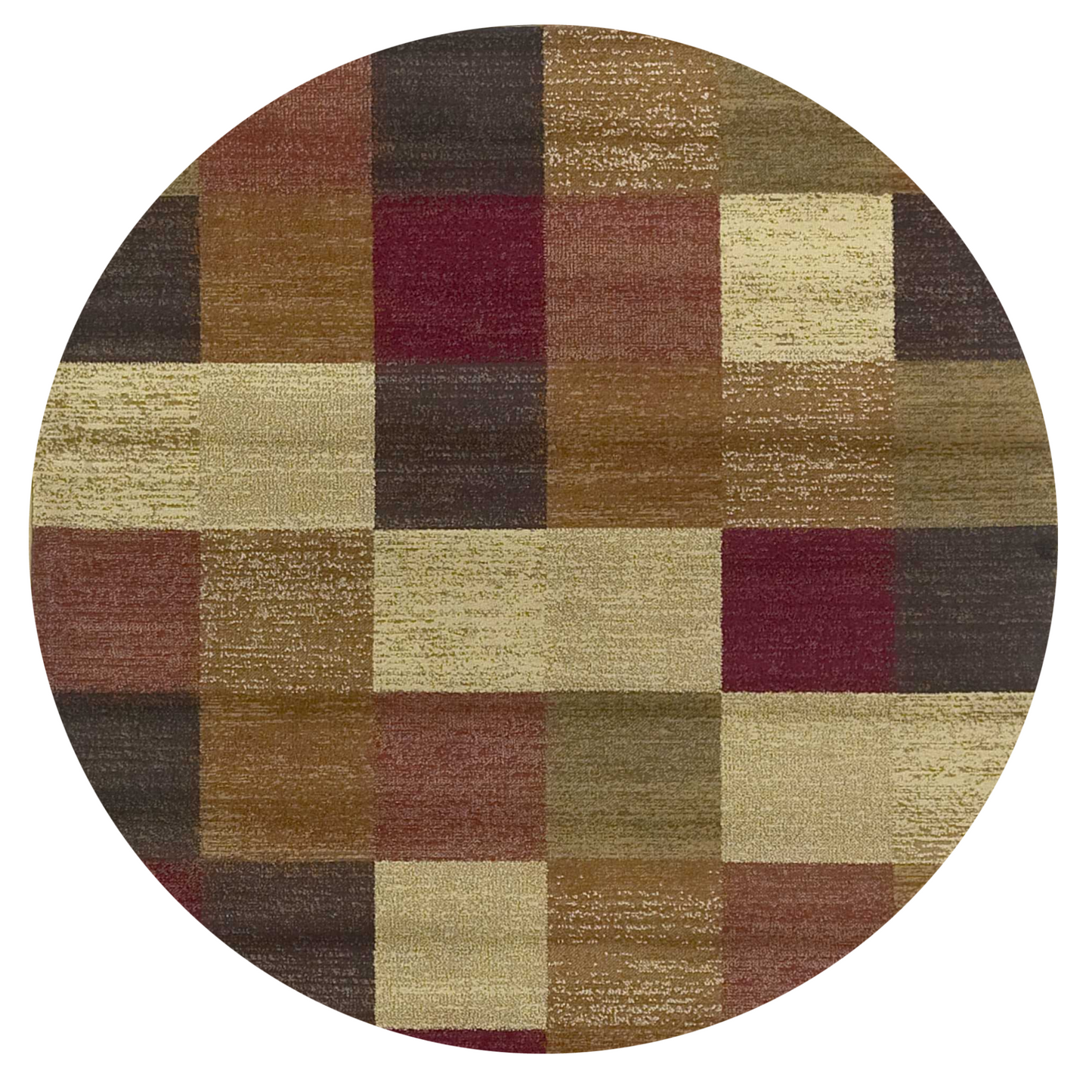 8' X 8' Cream Brown and Red Geometric Area Rug