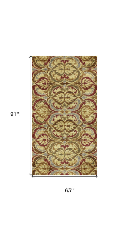 5' X 8' Multicoloured Floral Area Rug