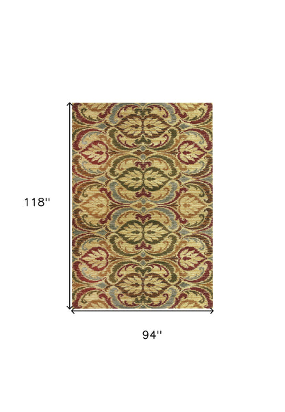 5' X 8' Multicoloured Floral Area Rug