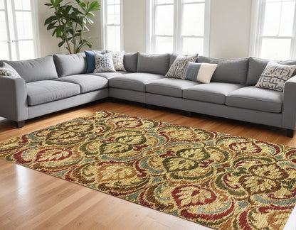 5' X 8' Multicoloured Floral Area Rug