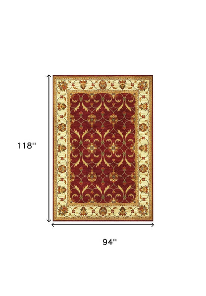 8' X 10' Multicoloured Floral Area Rug