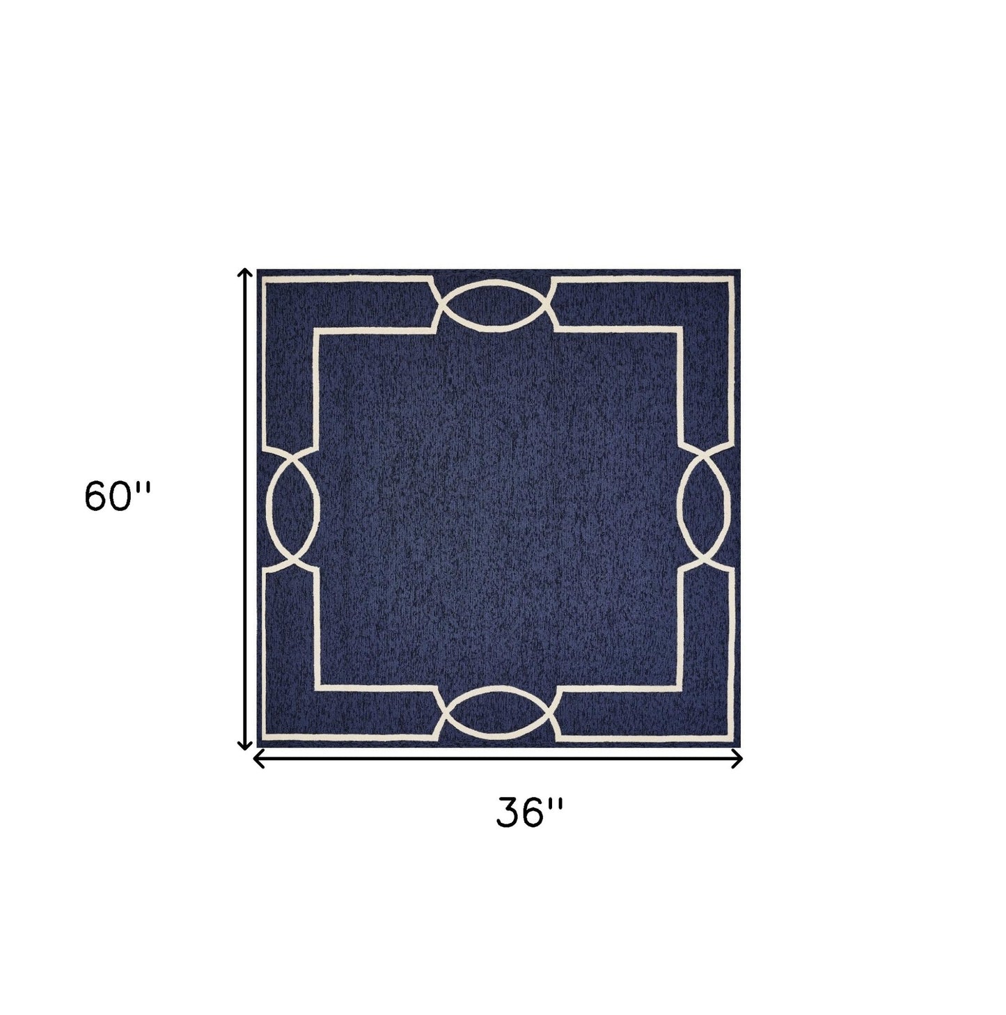 7' X 7' Ocean Blue Hand Hooked Area Rug