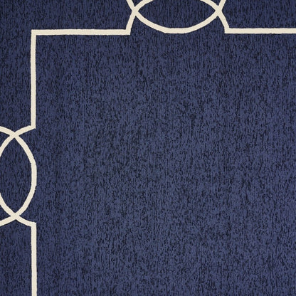 7' Blue And Ivory Square Geometric Handmade Indoor Outdoor Area Rug