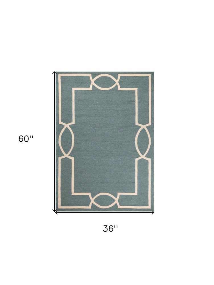 3' X 5' Gray And Ivory Handmade Indoor Outdoor Area Rug