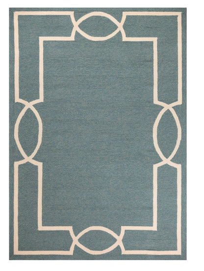 5' X 7' Gray And Ivory Handmade Indoor Outdoor Area Rug