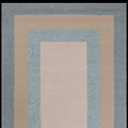 8' X 11' Blue And Beige Handmade Indoor Outdoor Area Rug