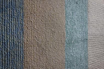 8' X 11' Blue And Beige Handmade Indoor Outdoor Area Rug