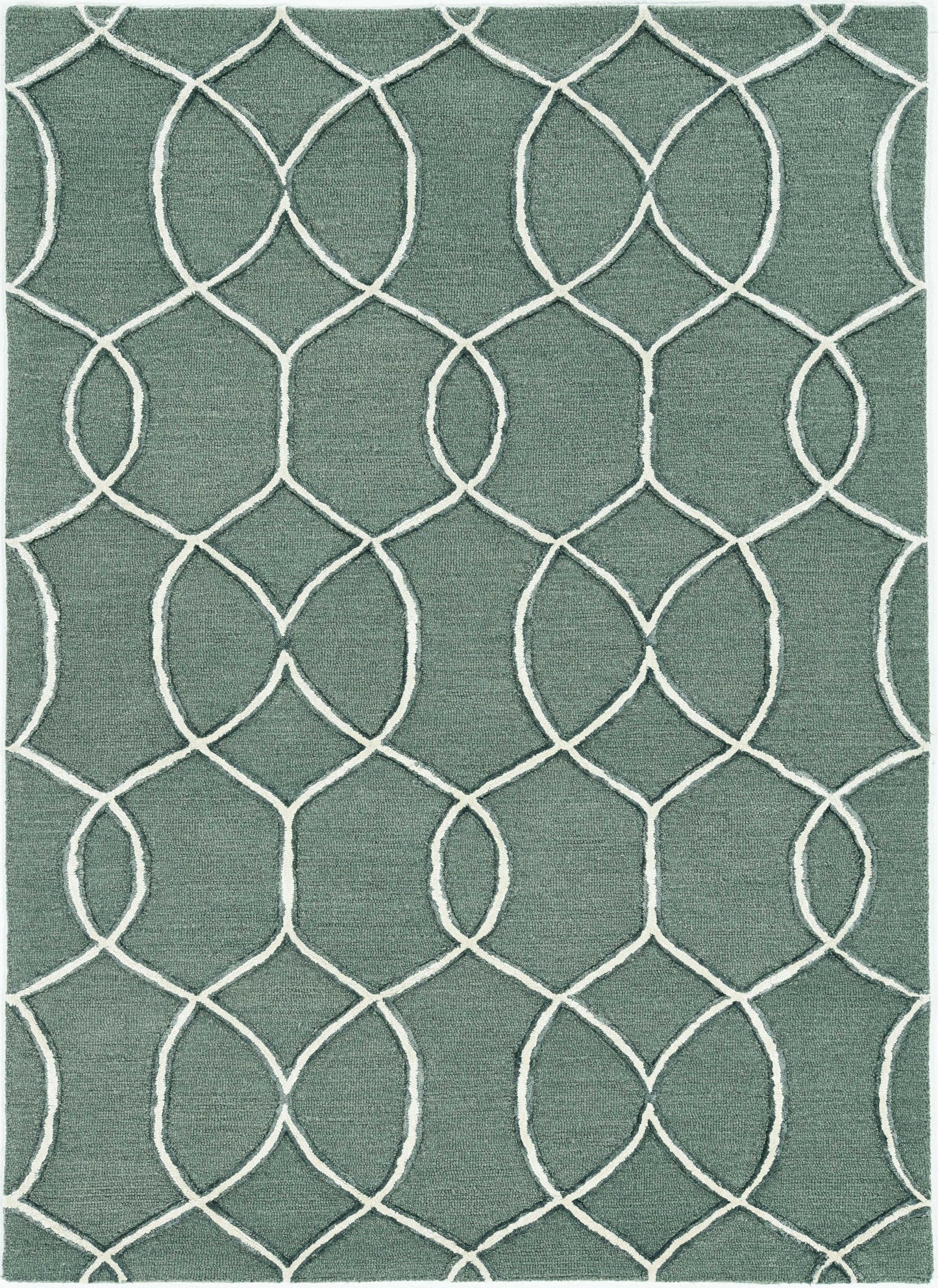 115' Gray and Ivory Wool Moroccan Hand Tufted Area Rug