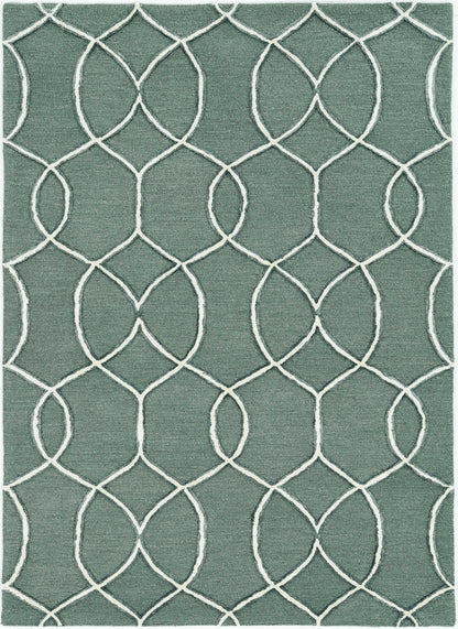 115' Gray and Ivory Wool Moroccan Hand Tufted Area Rug