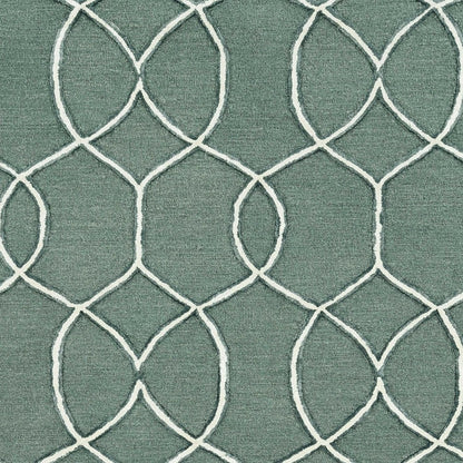 8' Gray Wool Geometric Hand Tufted Runner Rug