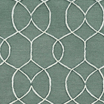 8' Gray Wool Geometric Hand Tufted Runner Rug