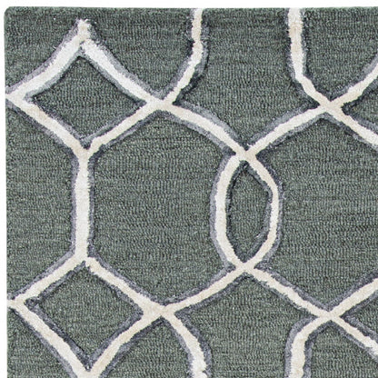 115' Gray and Ivory Wool Moroccan Hand Tufted Area Rug