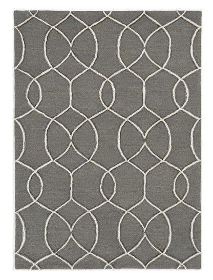 115' Gray and Ivory Wool Moroccan Hand Tufted Area Rug