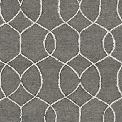 115' Gray and Ivory Wool Moroccan Hand Tufted Area Rug