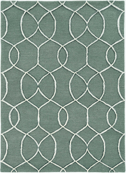 8' Gray Wool Geometric Hand Tufted Runner Rug