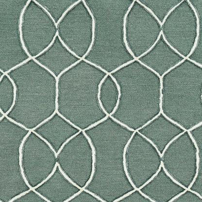 8' Gray Wool Geometric Hand Tufted Runner Rug