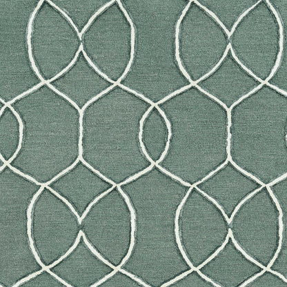 8' Gray Wool Geometric Hand Tufted Runner Rug