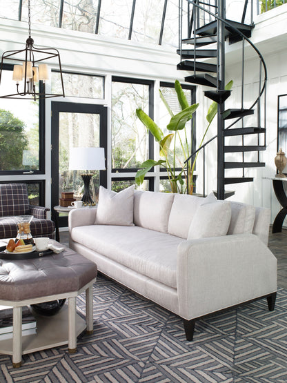 9' X 13' Beige and Charcoal Wool Geometric Hand Tufted Area Rug