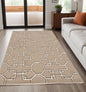 115' Brown and Ivory Wool Trellis Hand Tufted Area Rug