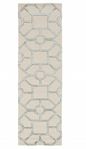 8' Beige Wool Geometric Hand Tufted Runner Rug