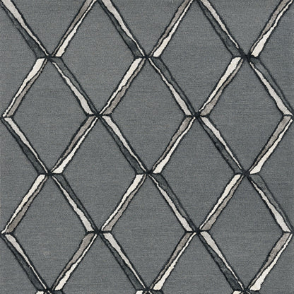 8' X 10' Gray Wool Geometric Hand Tufted Area Rug