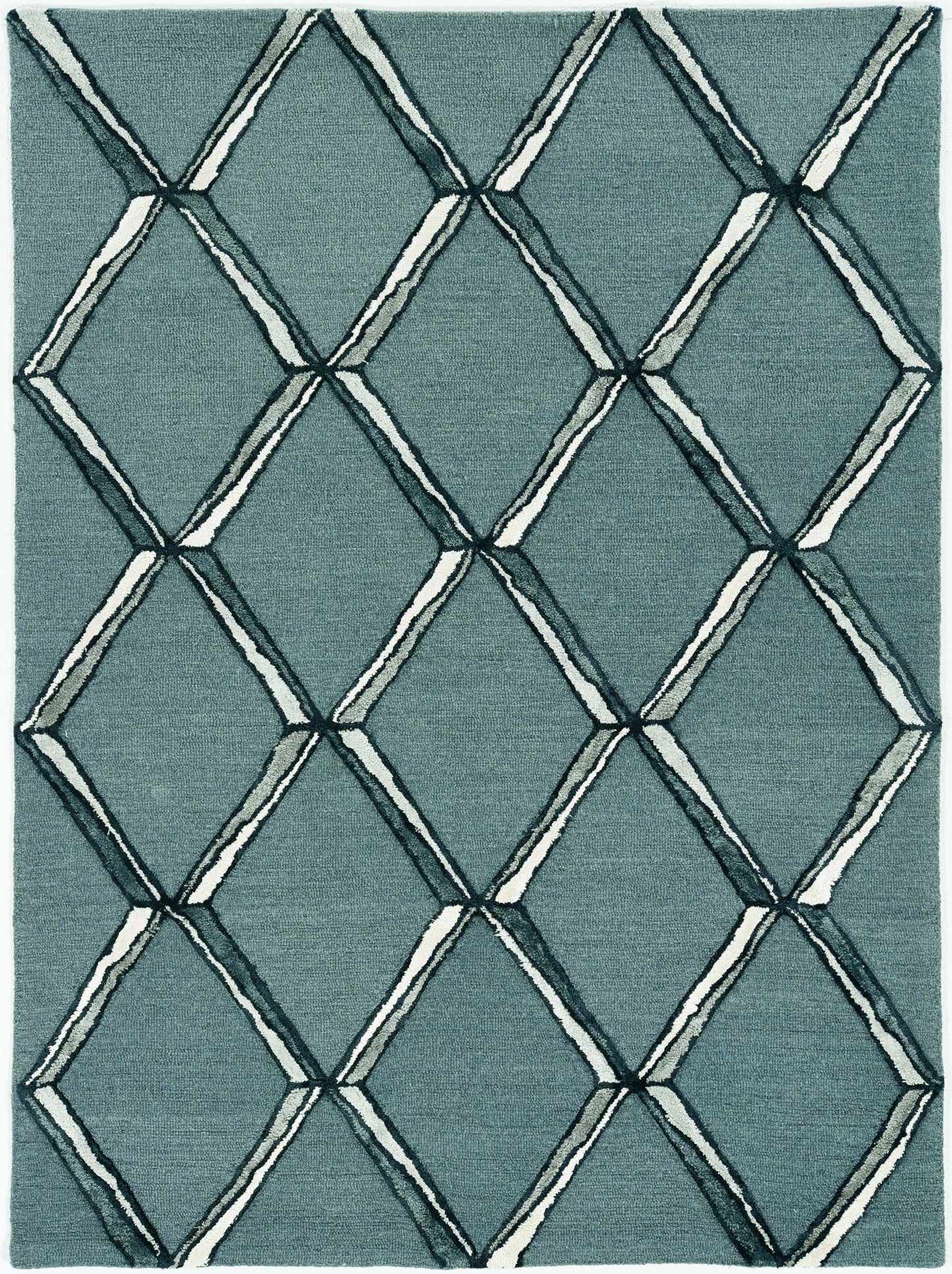 8' X 10' Gray Wool Geometric Hand Tufted Area Rug