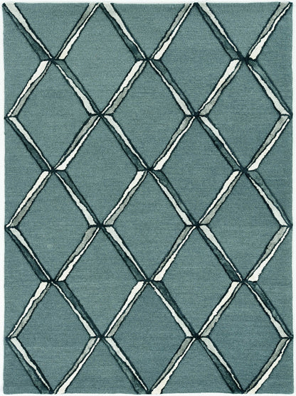 8' X 10' Gray Wool Geometric Hand Tufted Area Rug