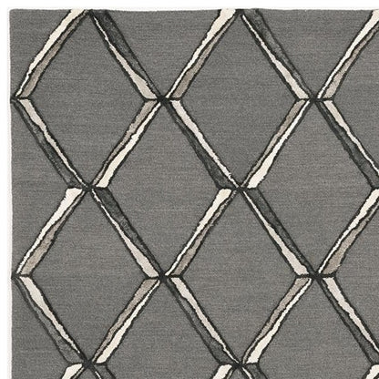 8' X 10' Gray Wool Geometric Hand Tufted Area Rug