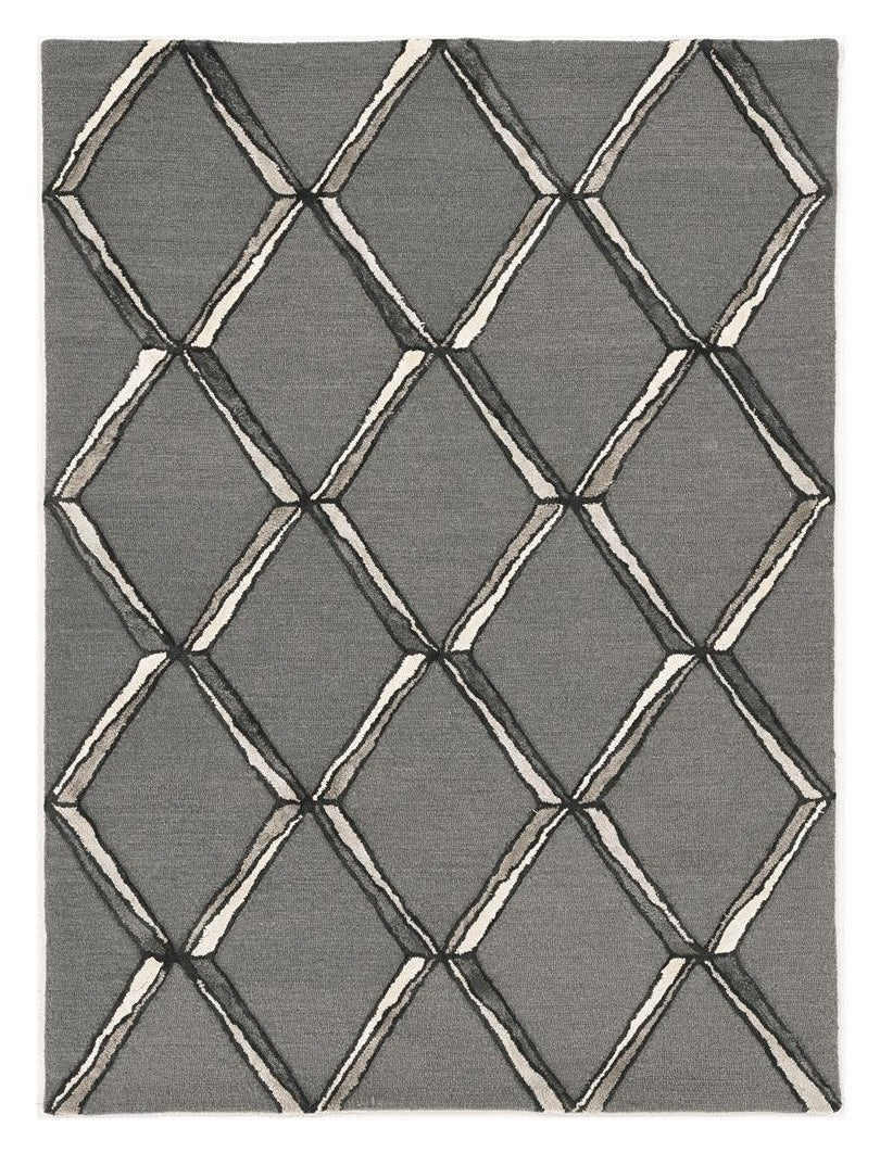 8' X 10' Gray Wool Geometric Hand Tufted Area Rug