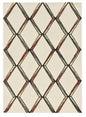 8' Beige Rust And Gold Wool Geometric Hand Tufted Runner Rug