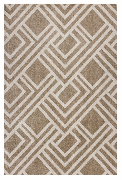 3' X 5' Beige Geometric Indoor Outdoor Area Rug