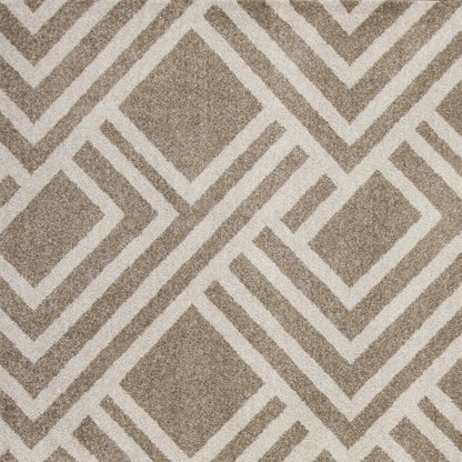 3' X 5' Beige Geometric Indoor Outdoor Area Rug