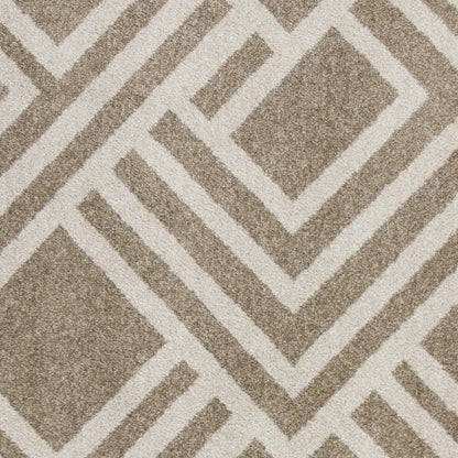 3' X 5' Beige Geometric Indoor Outdoor Area Rug
