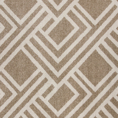 3' X 5' Beige Geometric Indoor Outdoor Area Rug