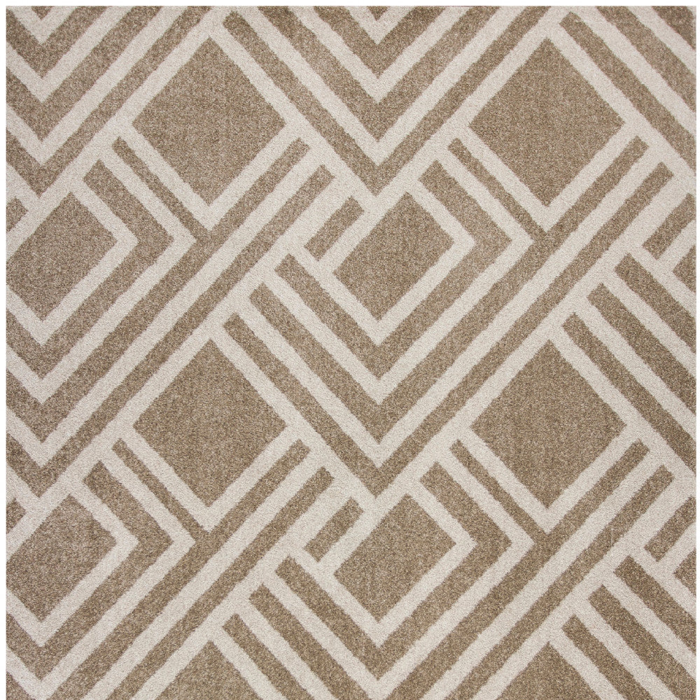 3' X 5' Beige Geometric Indoor Outdoor Area Rug