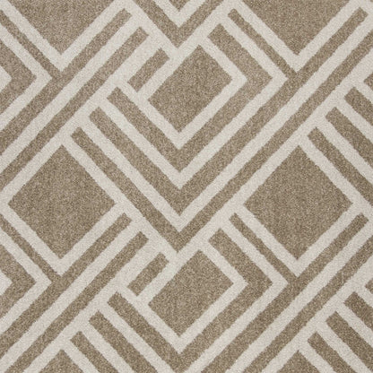 3' X 5' Beige Geometric Indoor Outdoor Area Rug