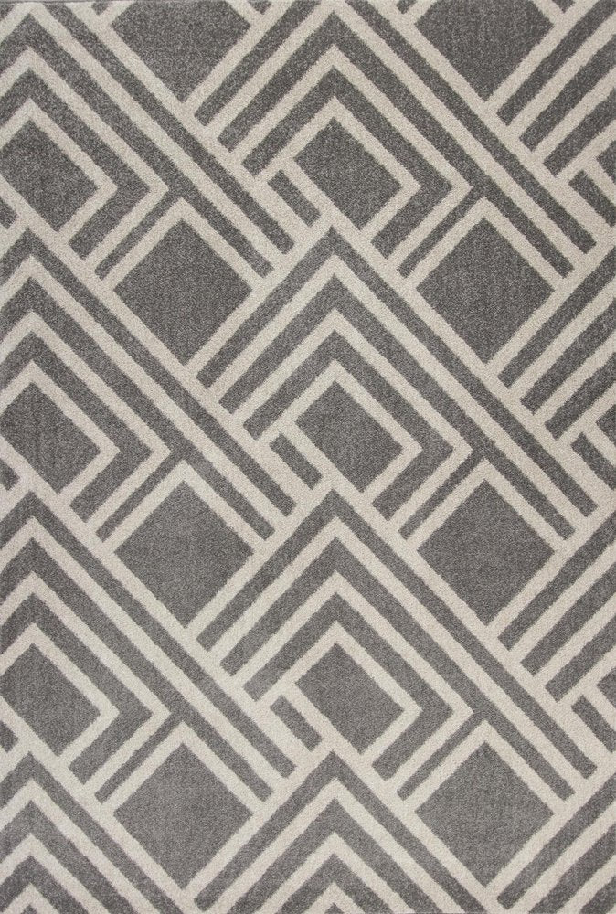 5' X 8' Gray Geometric Indoor Outdoor Area Rug