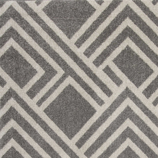 5' X 8' Gray Geometric Indoor Outdoor Area Rug